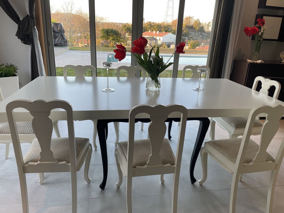 Mesa madeira tampo branco