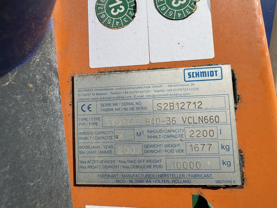 Solarka Piaskarka Schmidt Stratos TAŚMA 4m3 nie malowana dost 2 szt
