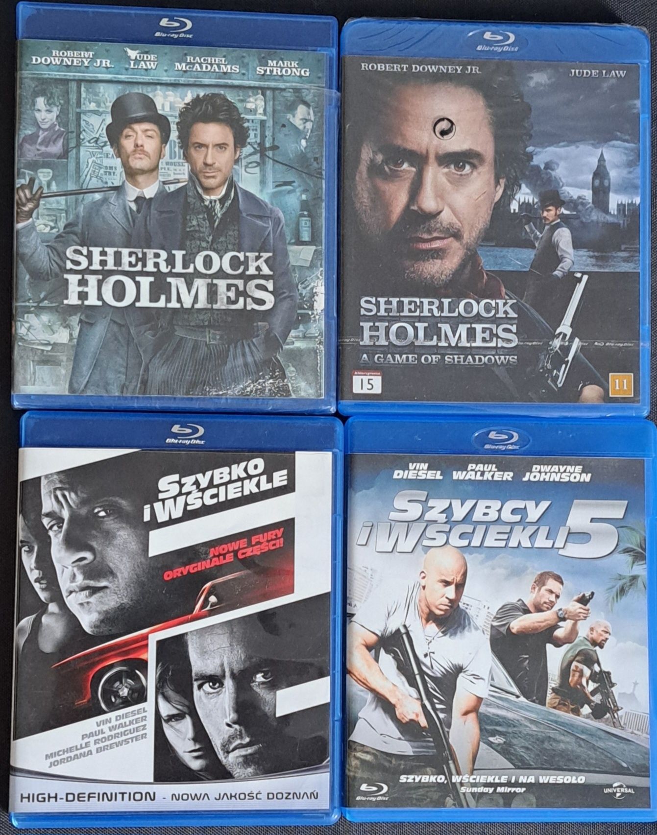 Sherlock Holmes 1 i 2 Szybcy I wściekli 4 i 5 blu ray pl zestaw szybko