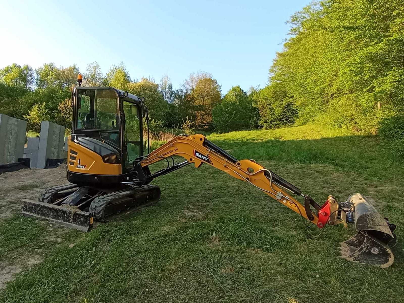 Usługi koparka gąsienicowa 3t/Wozidlem 3t/Prace ziemne!