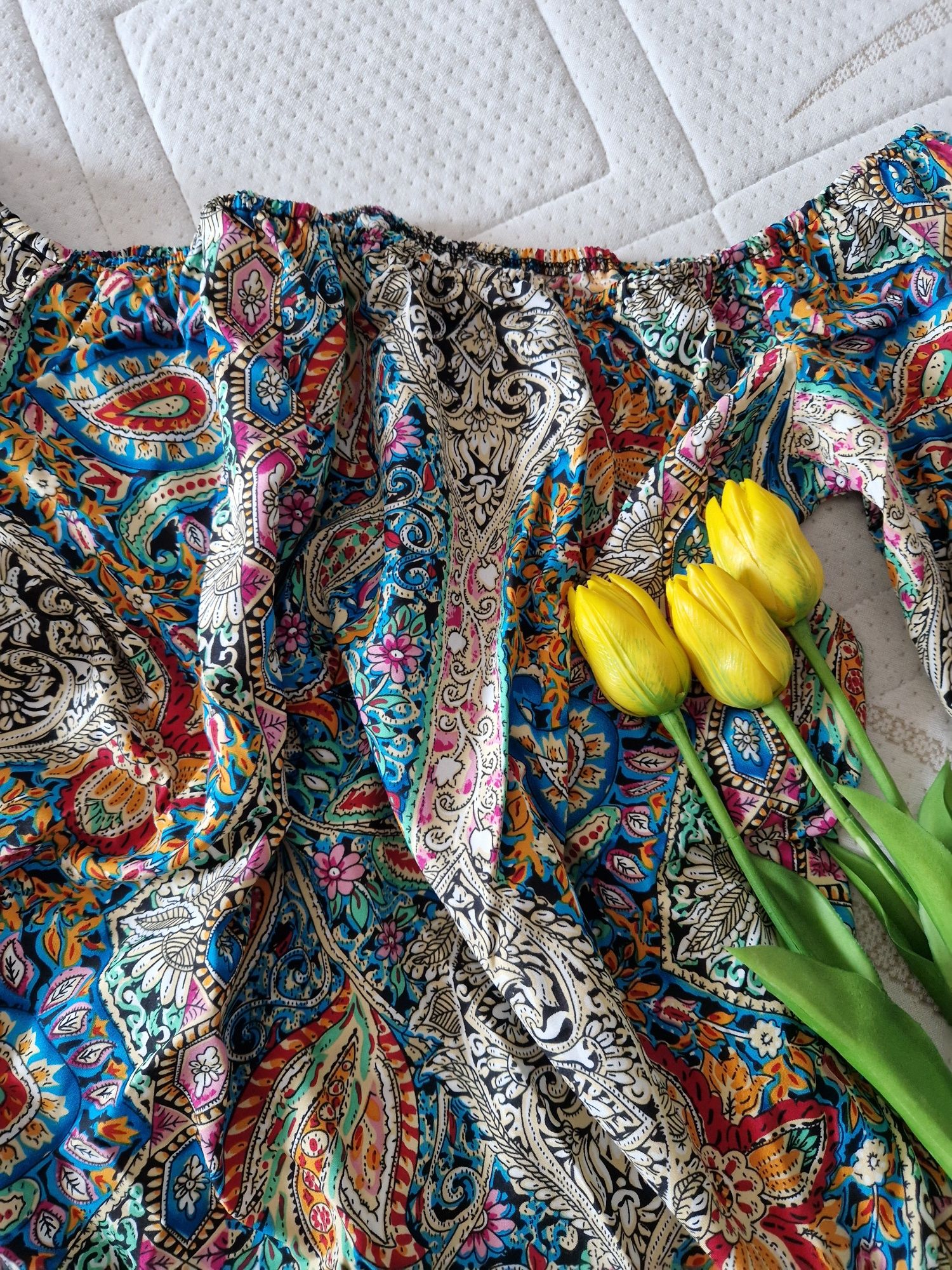Kolorowa bluzka w stylu boho, nowa, XXL,44, 2XL, orientalny, paisley