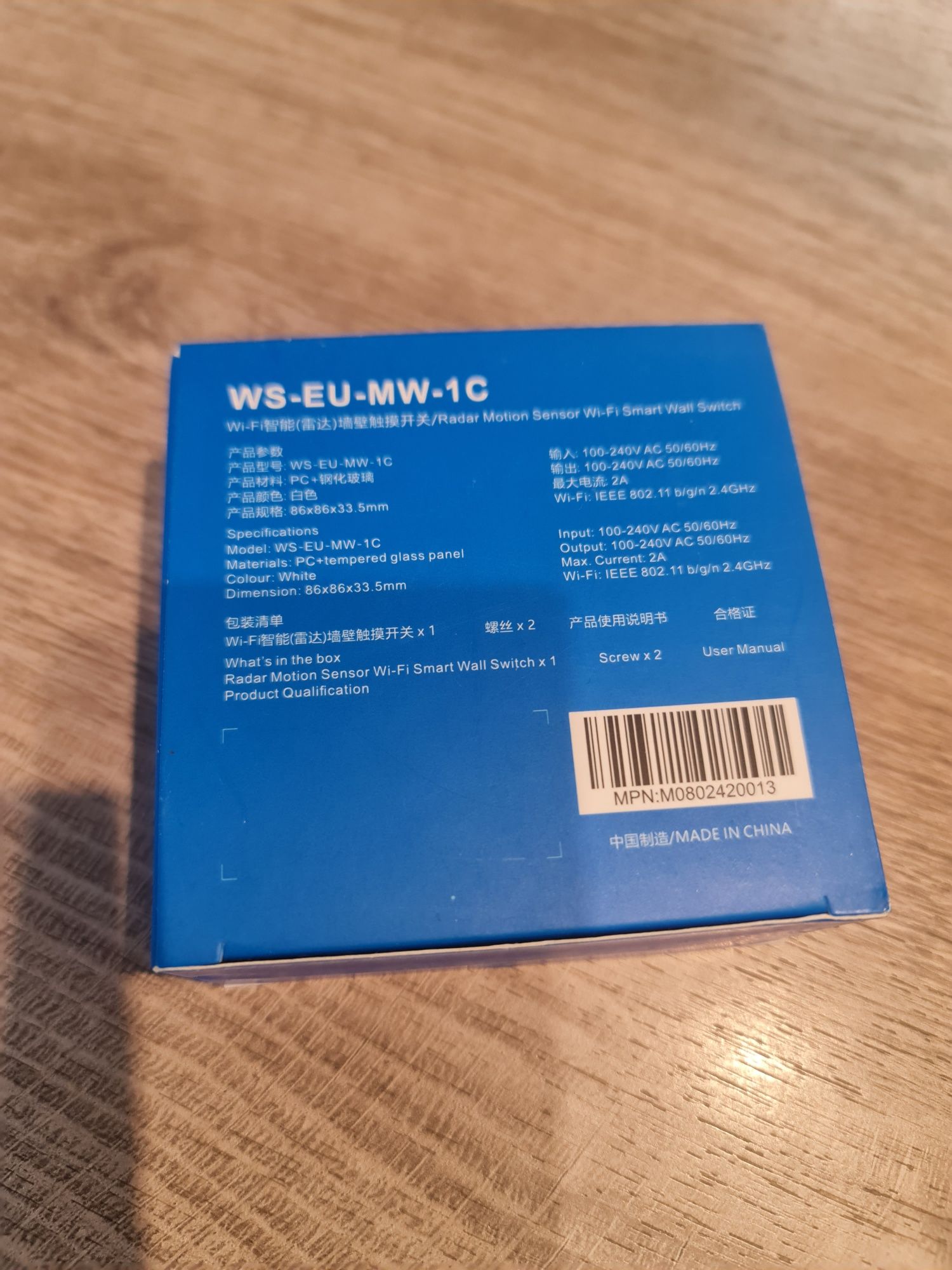 Sonoff panel  WS-EU-MW-1C