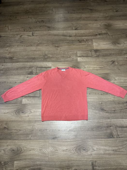 Светр чоловічий M&S Collection (XXL) — кораловий, V-подібний виріз