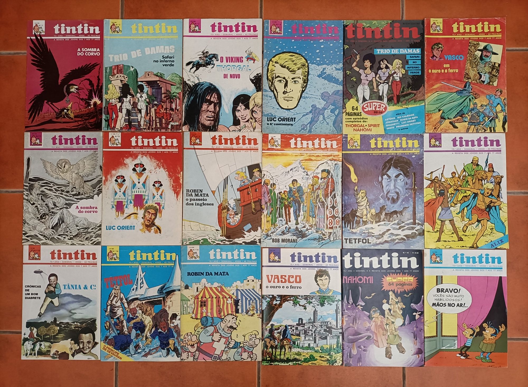 Revista Tintin 15 encadernados + Revistas 15° ano
