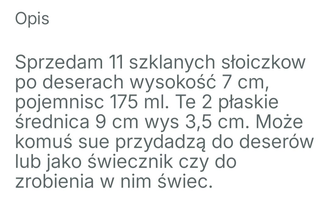 Słoiczki do deserów lub świec