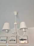 Lampa biała wisząca klosz