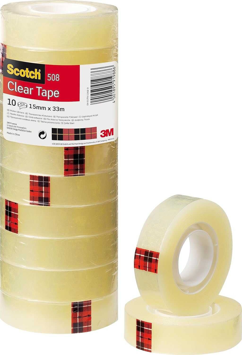 Scotch taśma klejąca biurowa szkolna bezbarwna, 15mm x 33m 1 szt.