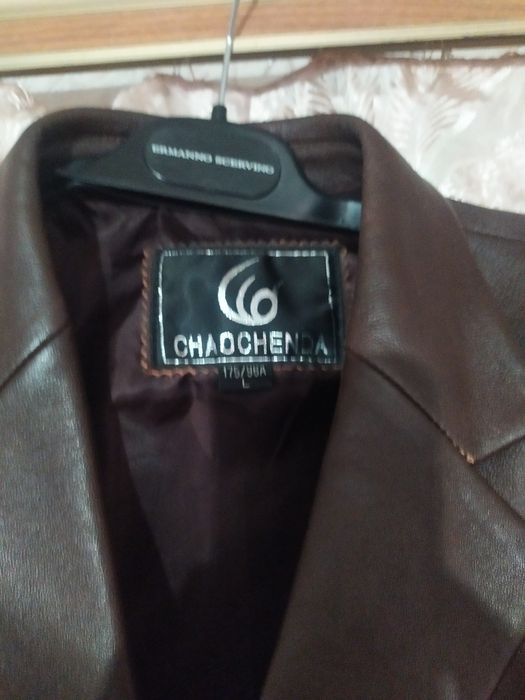 Кожаный чоловічий піджак