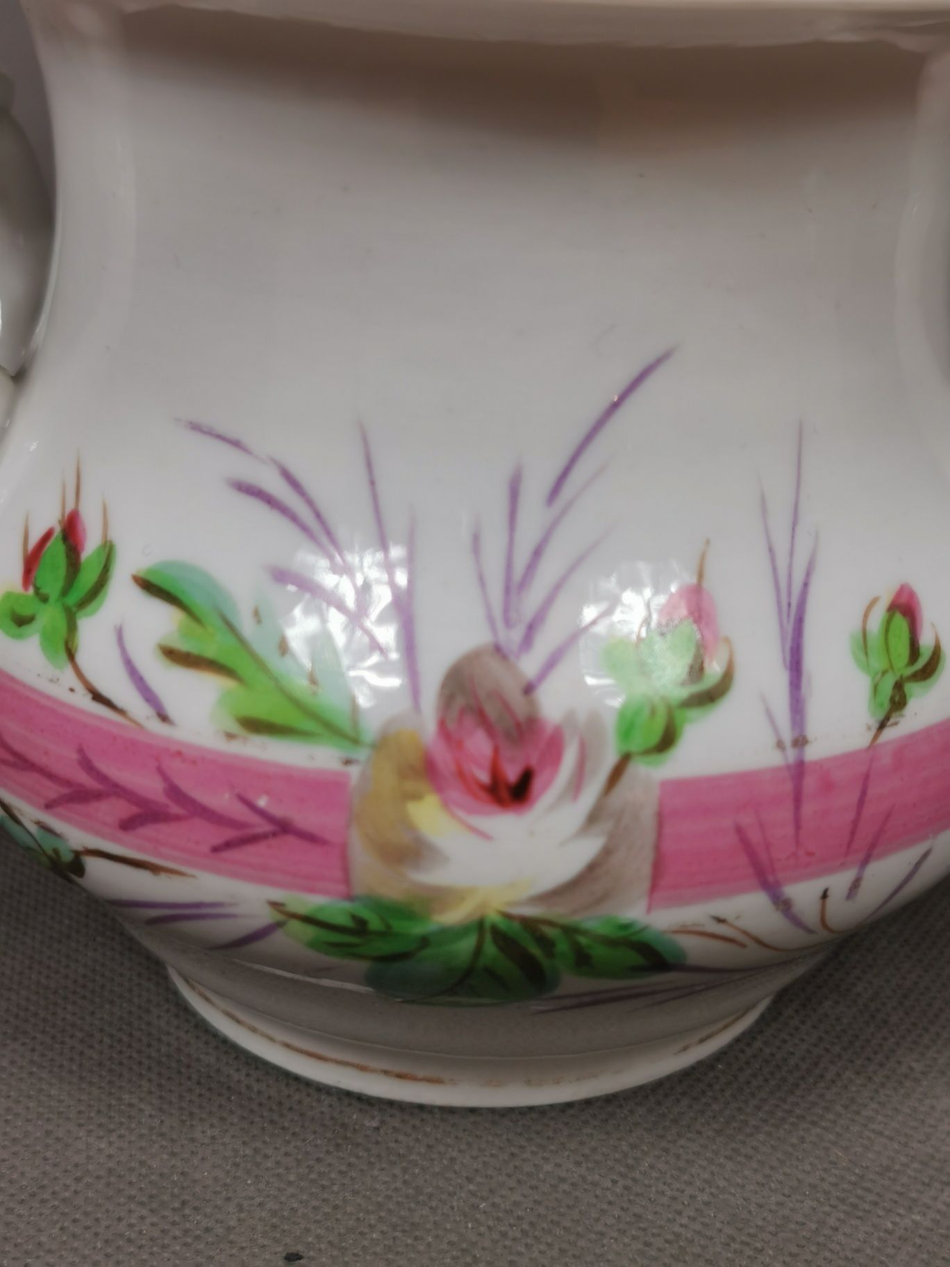 Piękna Cukiernica porcelanowa Biedermeier - Kwiaty