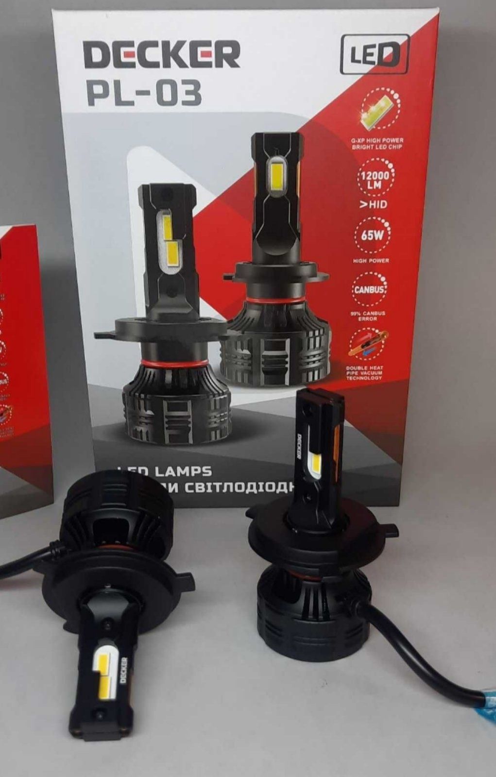 LED лампи DECKER PL-03 5000K H4/Н7/ Н11/Н13/Всі цоколя 65W 12000Lm
