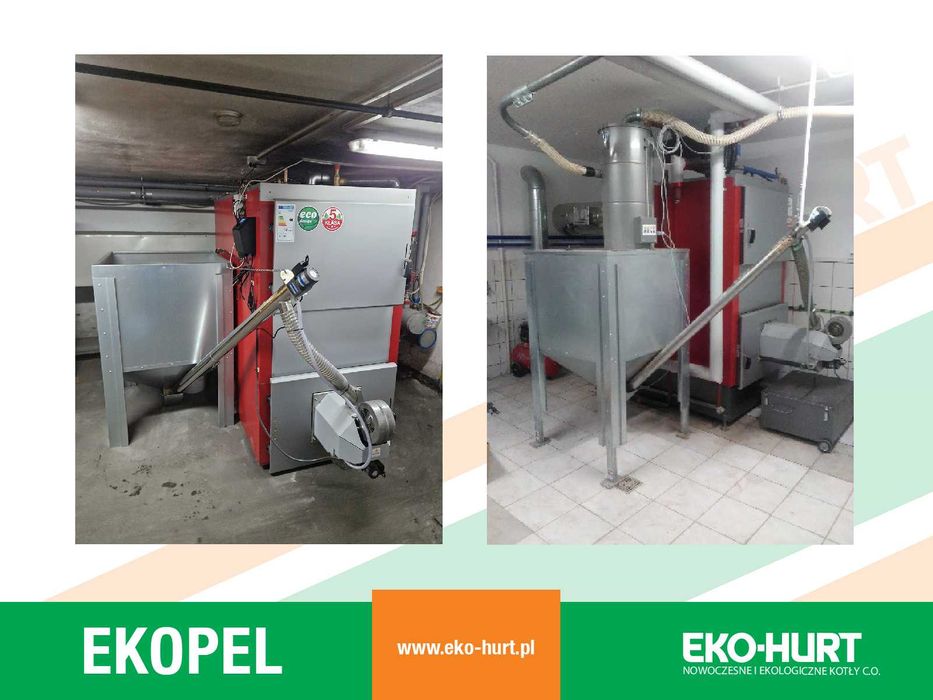 Kocioł pelletowy 50 kW EKOPEL piec na pellet 5 klasa ECODESIGN ZUM