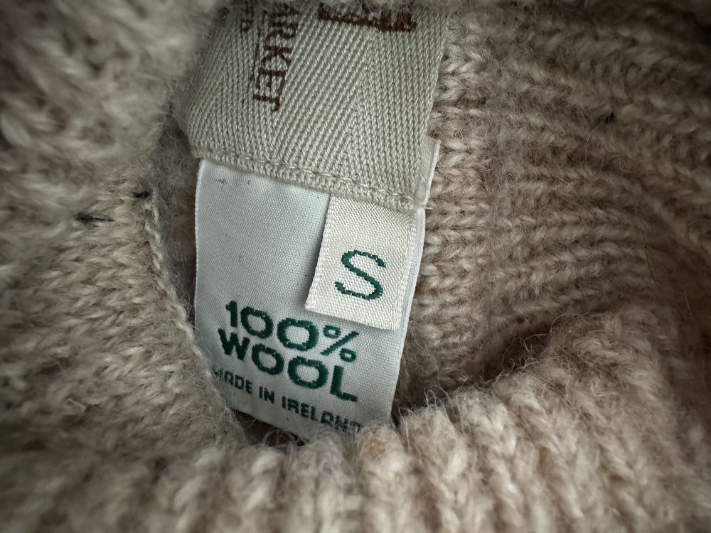 Sweter golf Aran Sweater 100% wełna wool