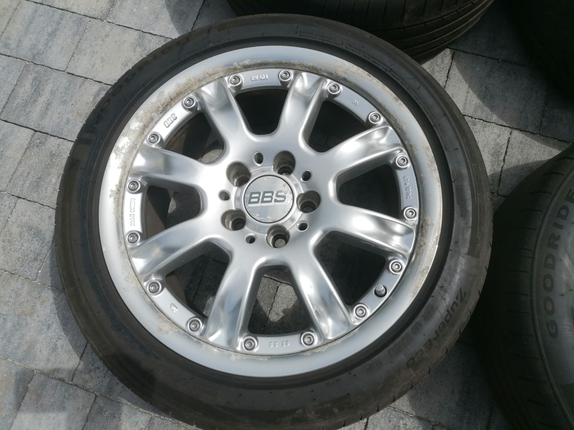 Alufelgi BBS rw 503 17 cali 5x112 letnie opony 2 częściowe, skręcane