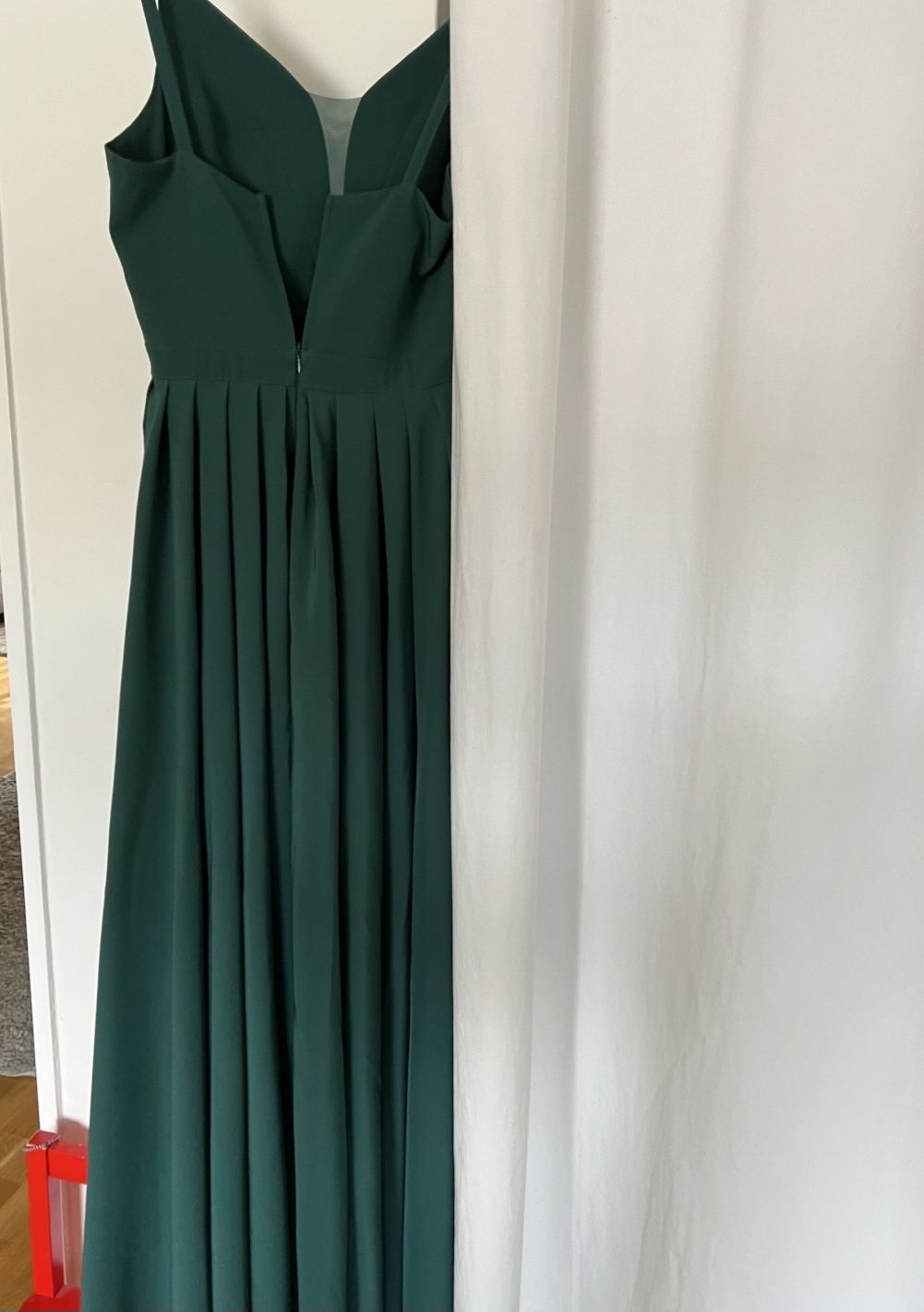 Długa suknia butelkowa zieleń maxi coś jak lou bride bal studniówka