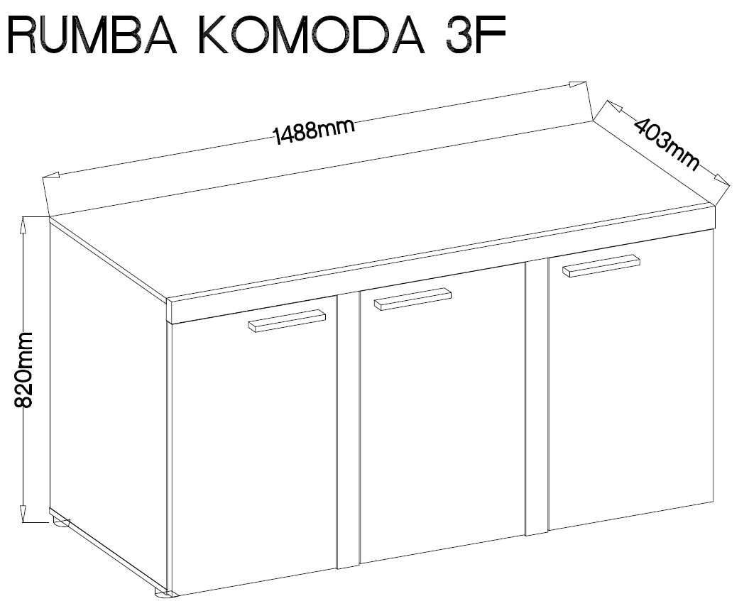 Zestaw mebli RICO Szafa 133cm + Komoda 149cm meble pokojowe