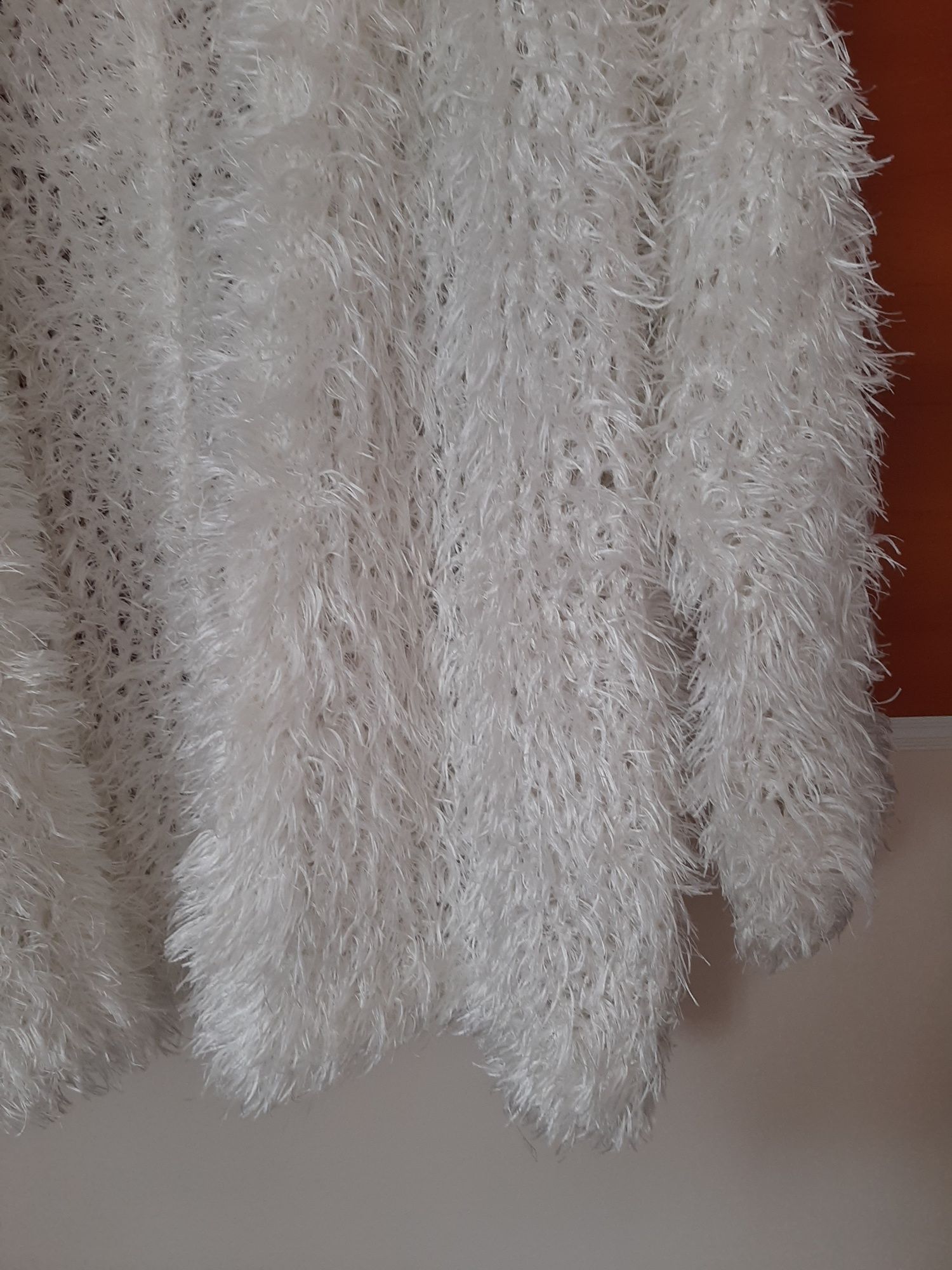 Futerkowy futrzany sweter kardigan oversize Madonna M/L