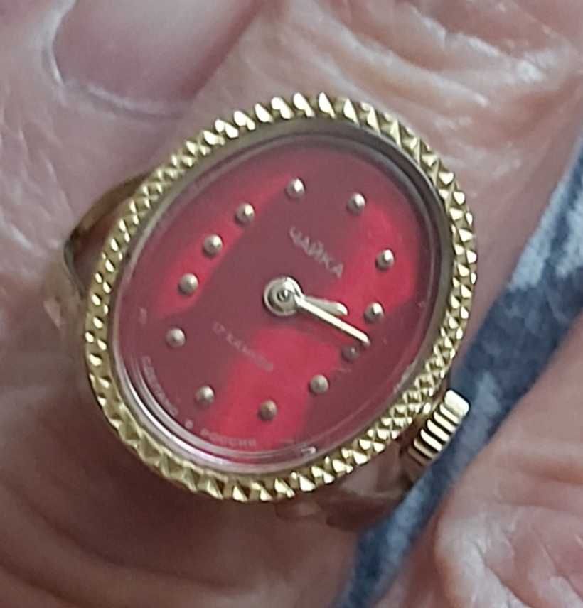 Часы перстень Чайка СССР винтаж 17 механические кольцо бу