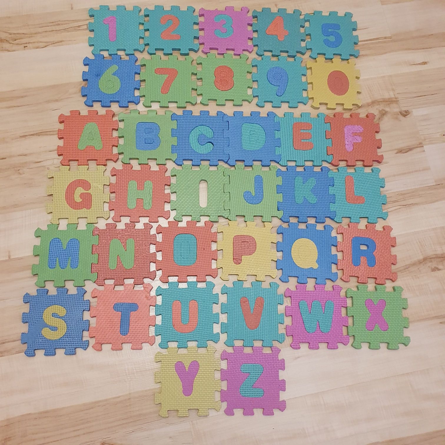 Mata piankowa puzzle (alfabet i cyfry) dwa rozmiary
