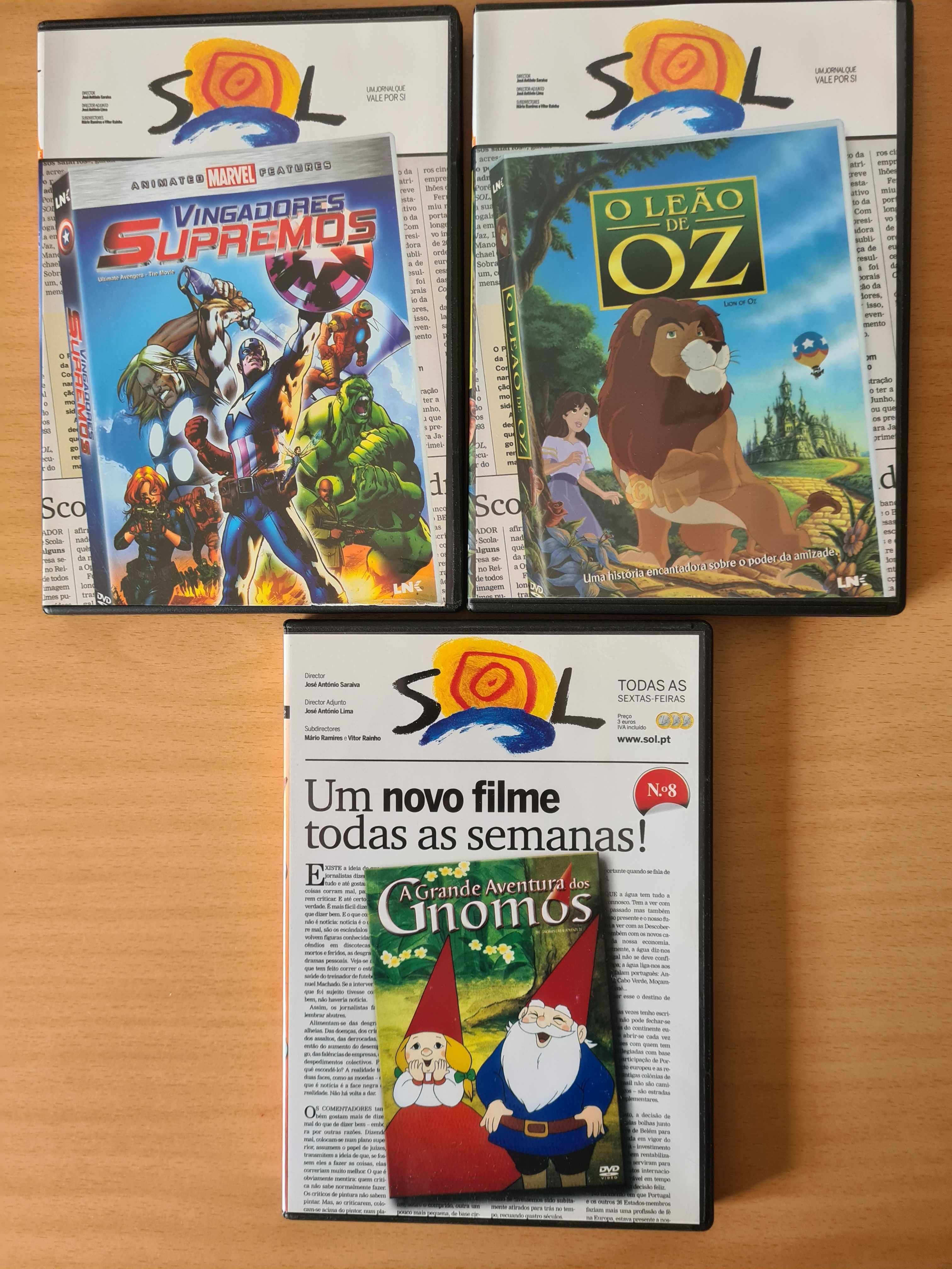 3 DVDs da série infantil publicada pelo jornal "Sol"