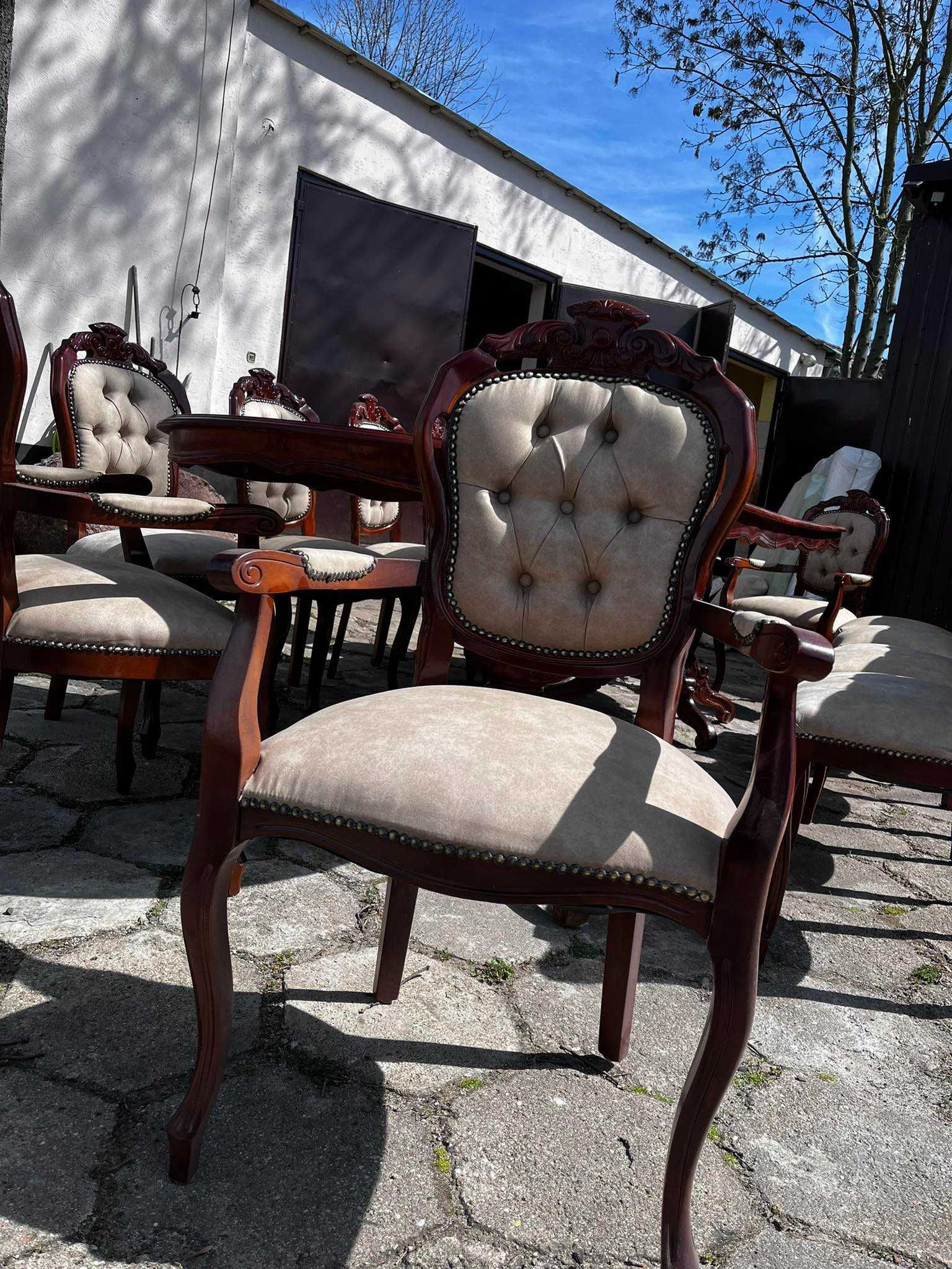 Włoski Zestaw do Jadalni Stół i 12 krzeseł ludwik