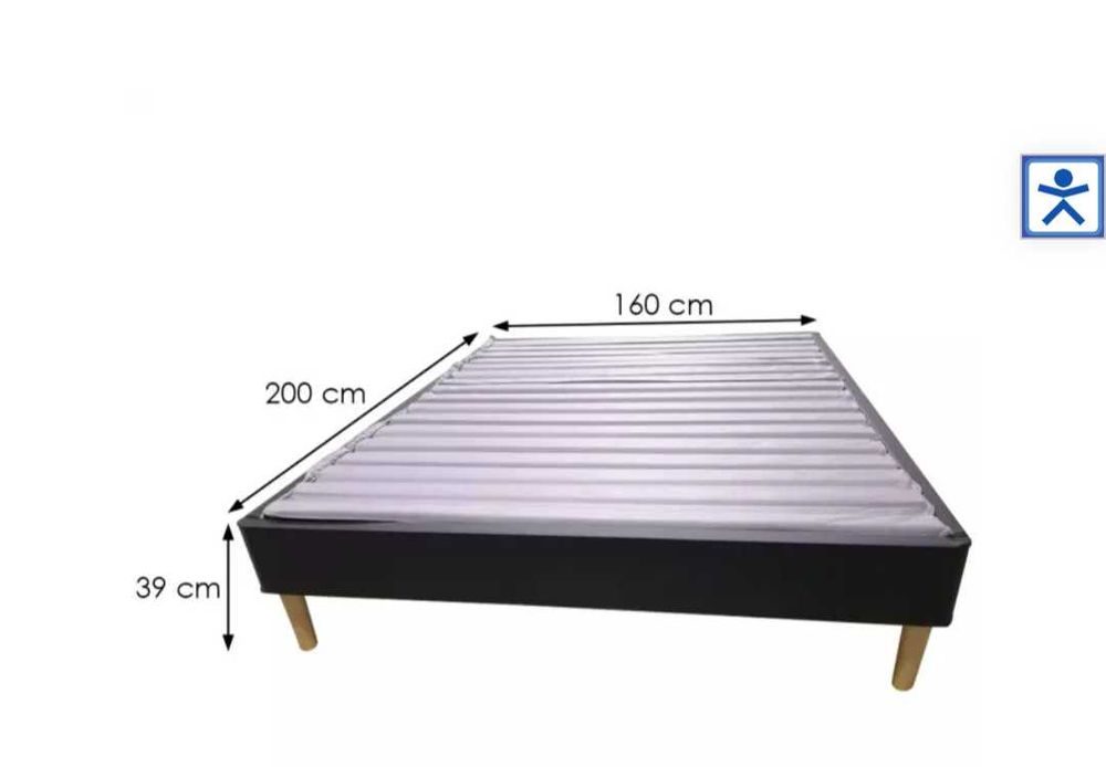 Łóżko Modal Lux 160 x 200 Czarne, Tapicerowane, Nowe