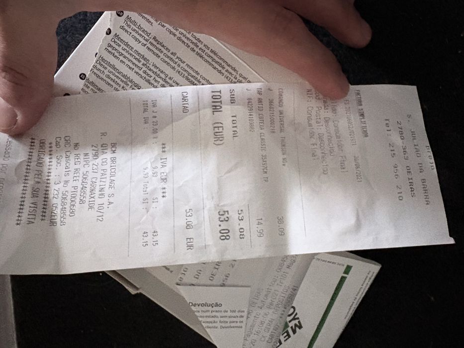 Comando garagem universal Thomson