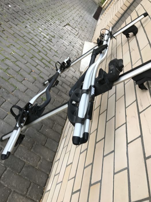 Barras thule + 2 suportes barra thule tejadilho bicicleta em alumínio