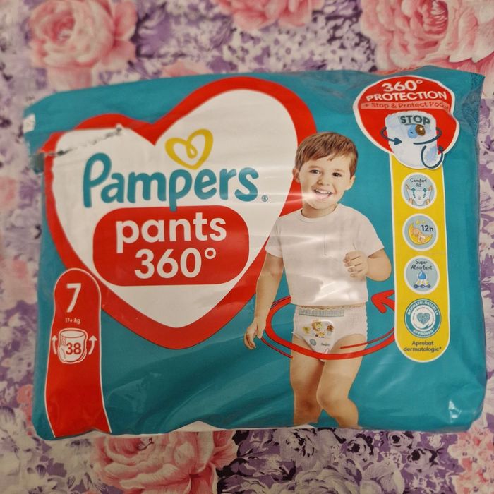 Трусики-підгузники Pampers pants 360°. Розмір 7. Почата пачка - 36шт