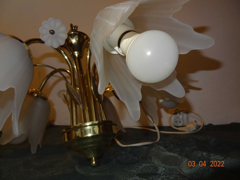Ładna lampa, E27, żyrandol, metal, 5 ramion.