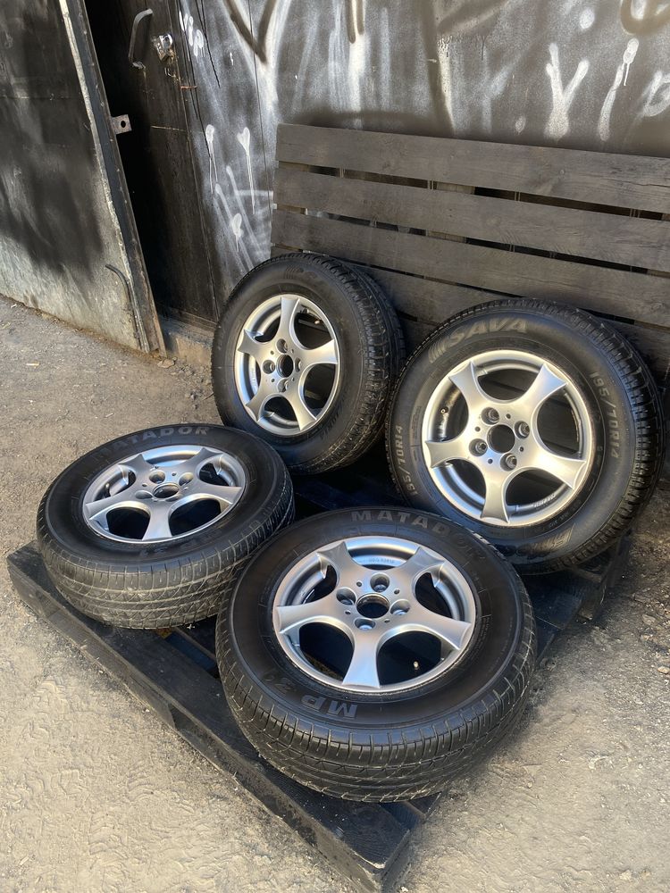 Диски Alutec 114.3, ET44, R14, 4 болта+подарок шини Matador 195/70/15