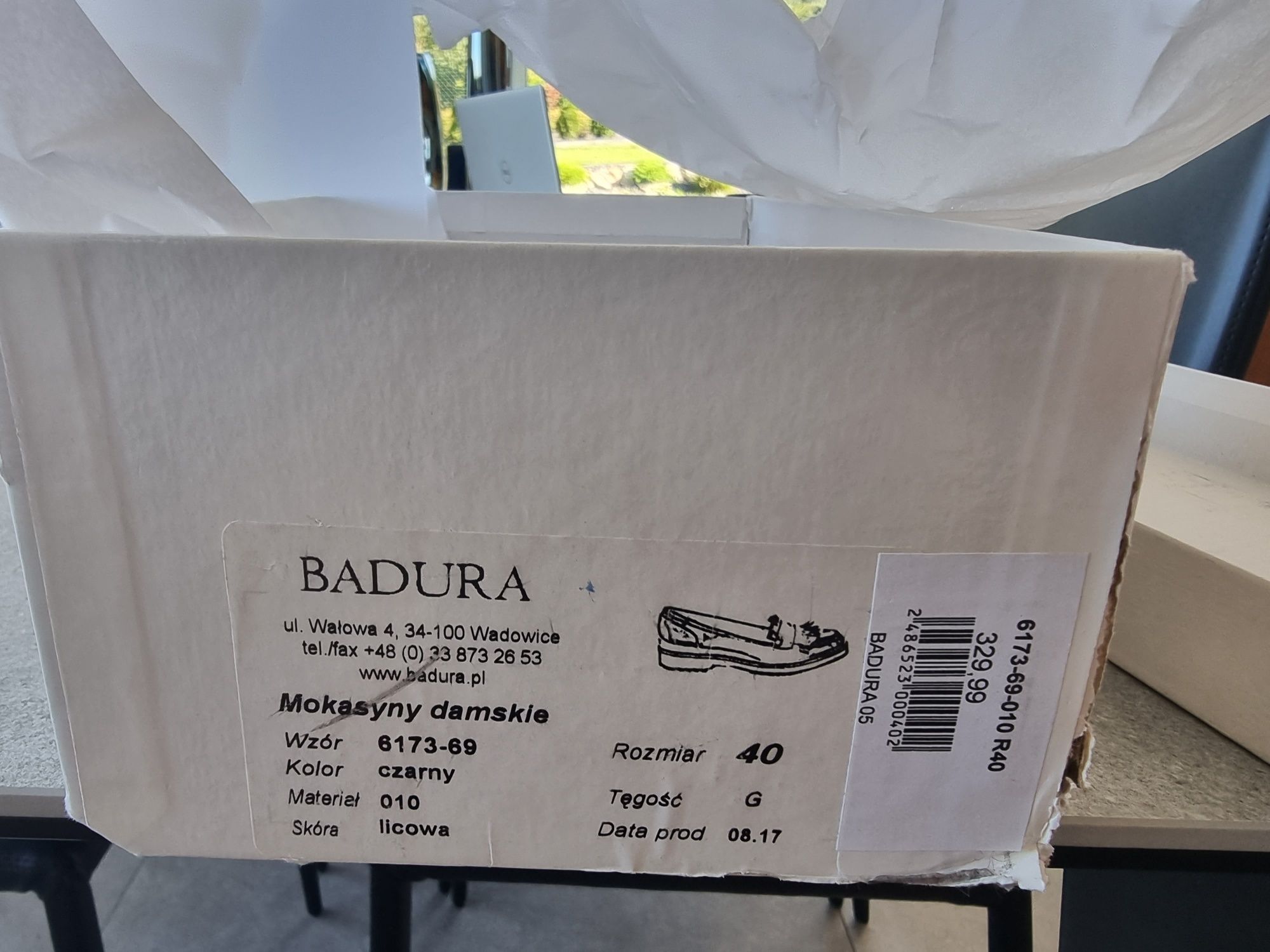 Badura mokasyny 26,5 cm  100% skóra