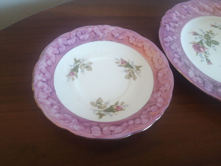 Piękny zestaw śniadaniowy trio Wałbrzych porcelana