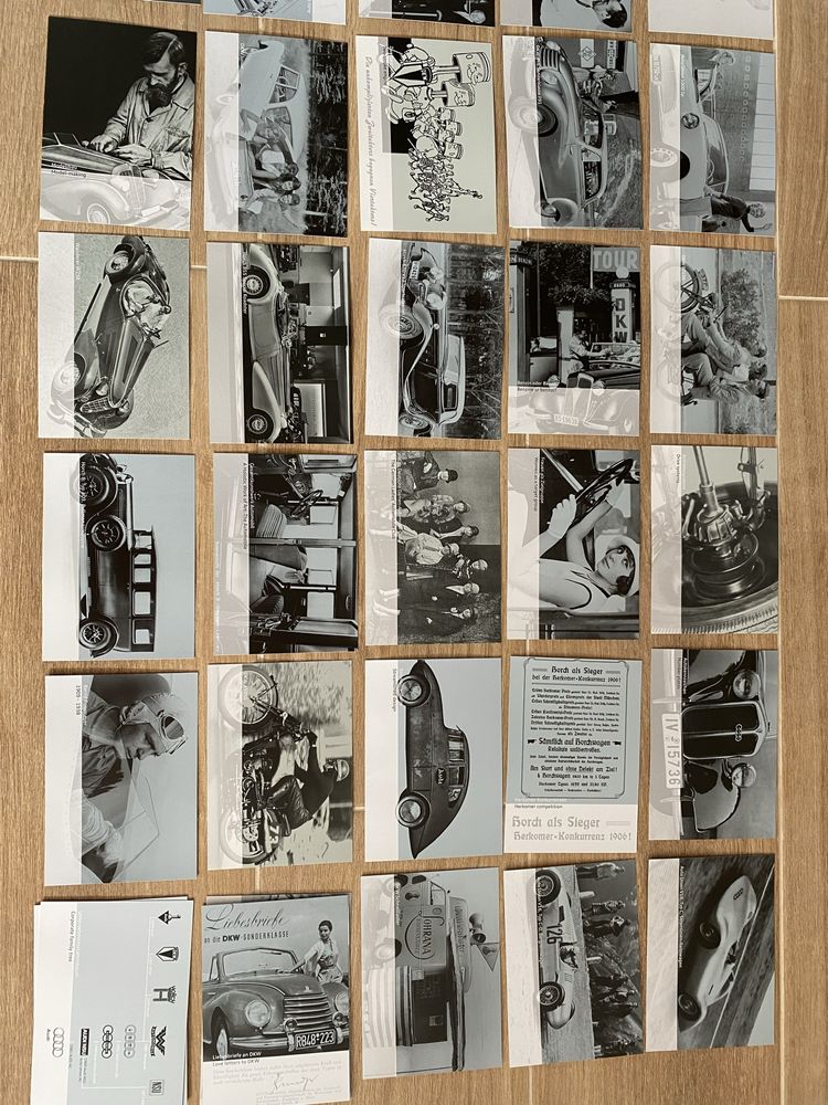 40 Postais Historia da AUDI + Placa Metalica