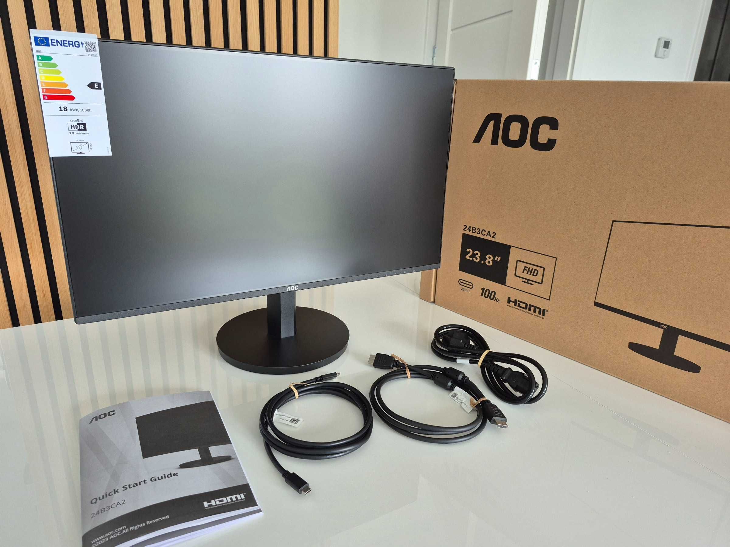 Sprzedam nowy monitor 24" AOC 24B3CA2 USB-C Dok Samsung Dex Głośniki