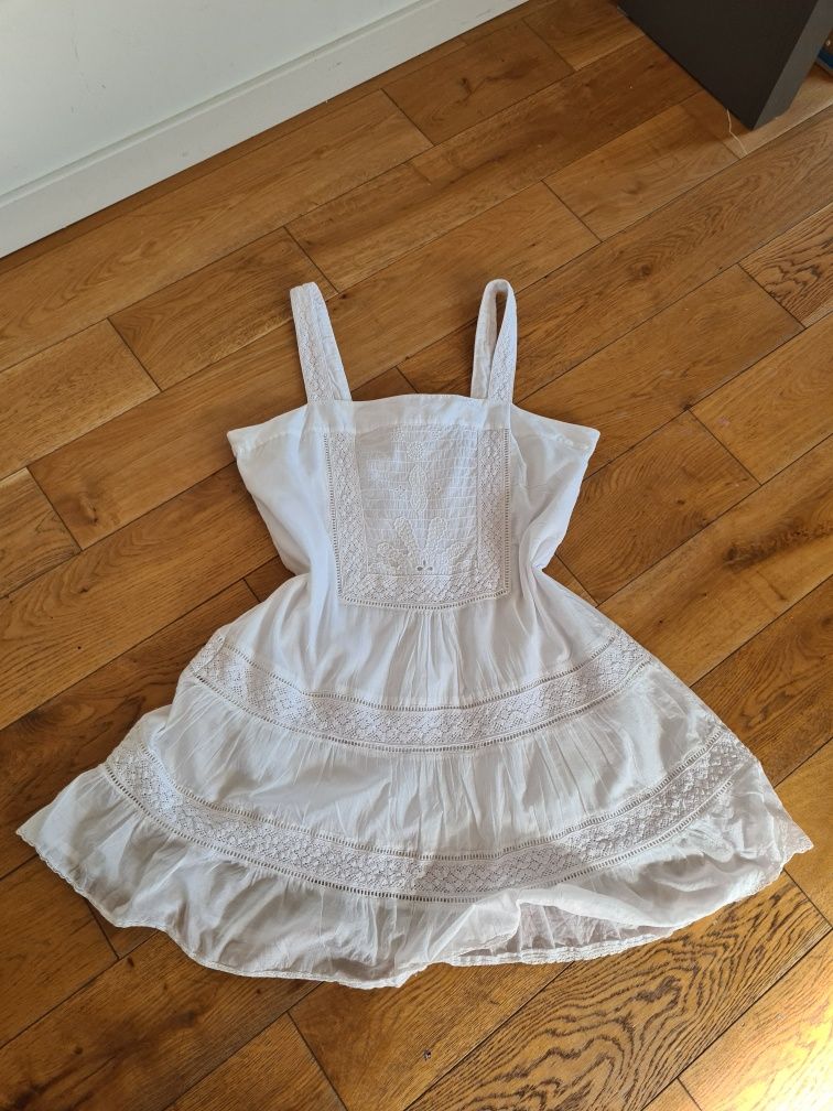 M&S Indigo XXL 46 letnia sukienka biała bawełniana z podszewka