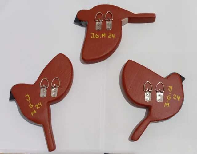 Conjunto de Pardais de madeira para pendurar