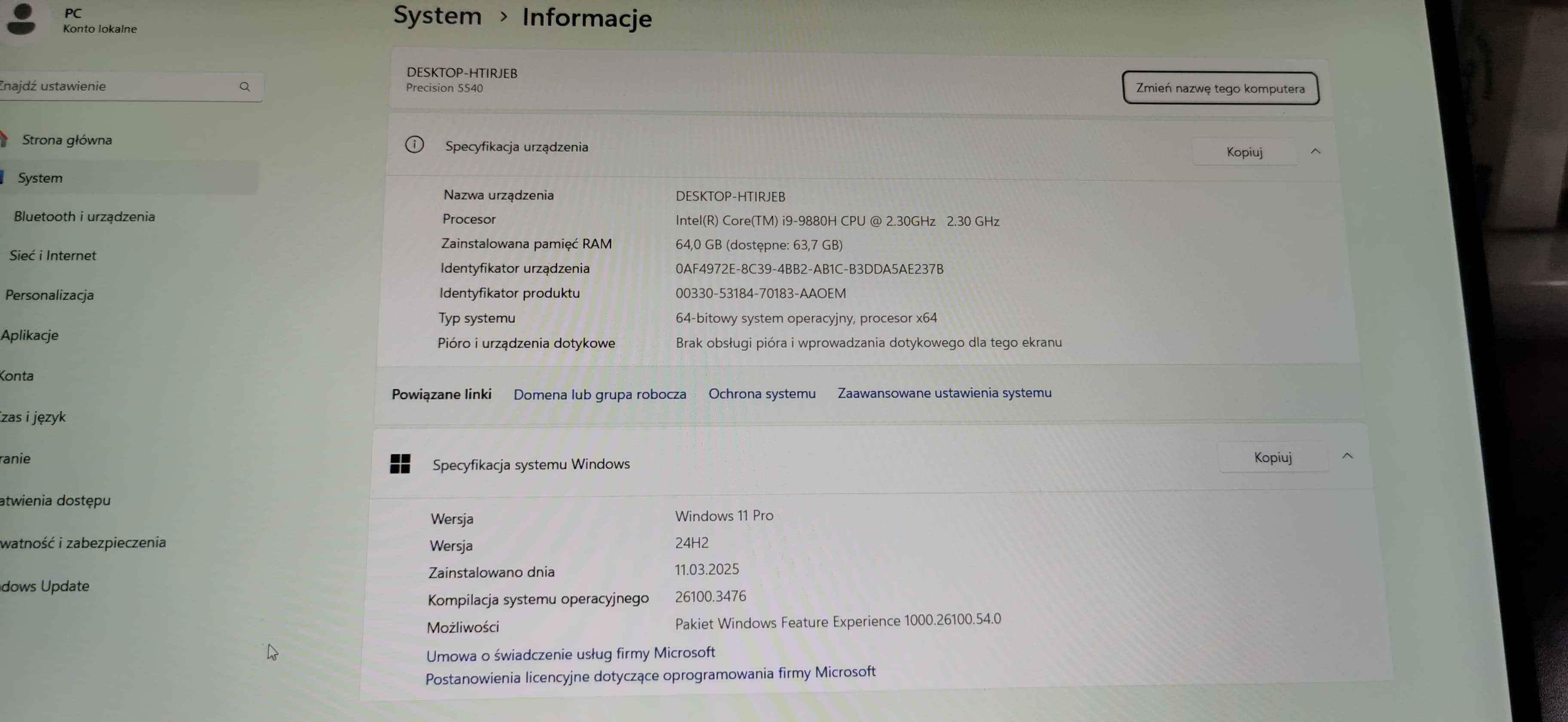 DELL Precision 5540 i9! 64GB RAM 1TB SSD