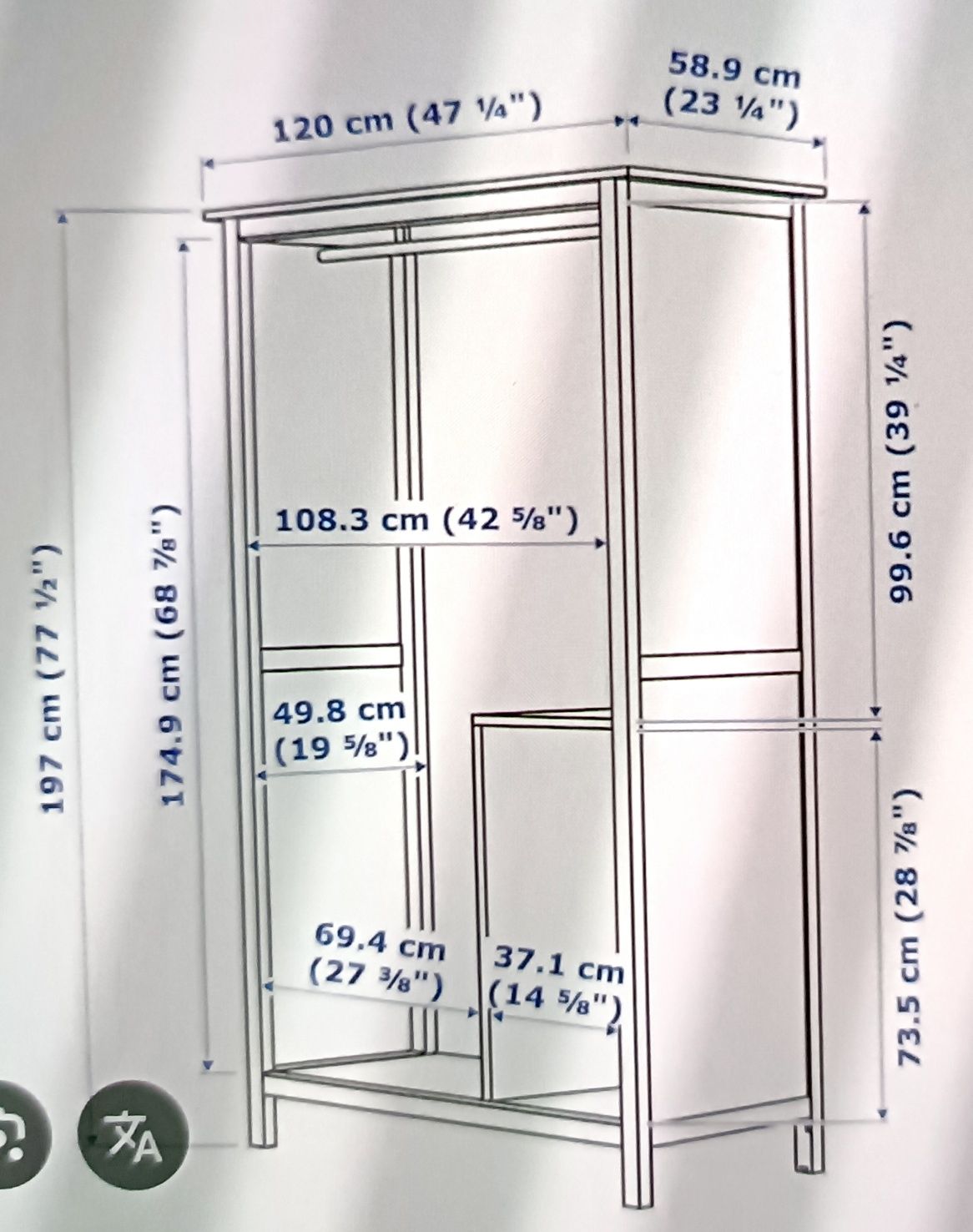 szafa biała ikea hemnes z przesuwanymi drzwiami