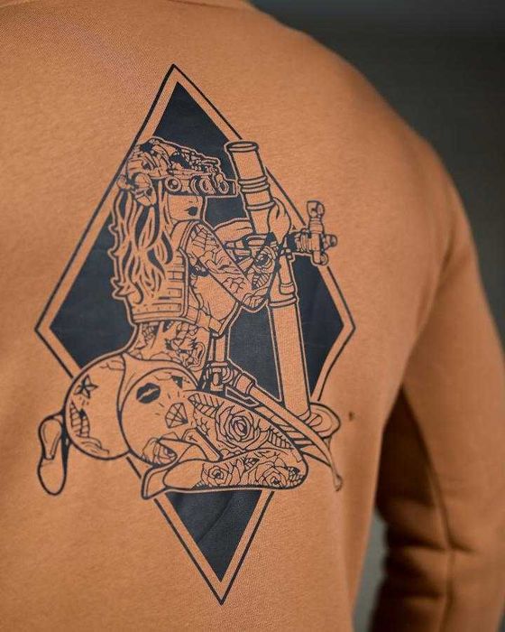 Тактичне худі на флісі Sexy Girl з мінометом Coyote Без передоплати!