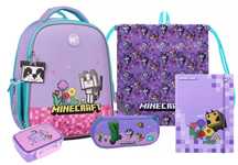 Набір 5 в 1 Рюкзак каркасний YES Minecraft Pinky на зріст 115-130 см