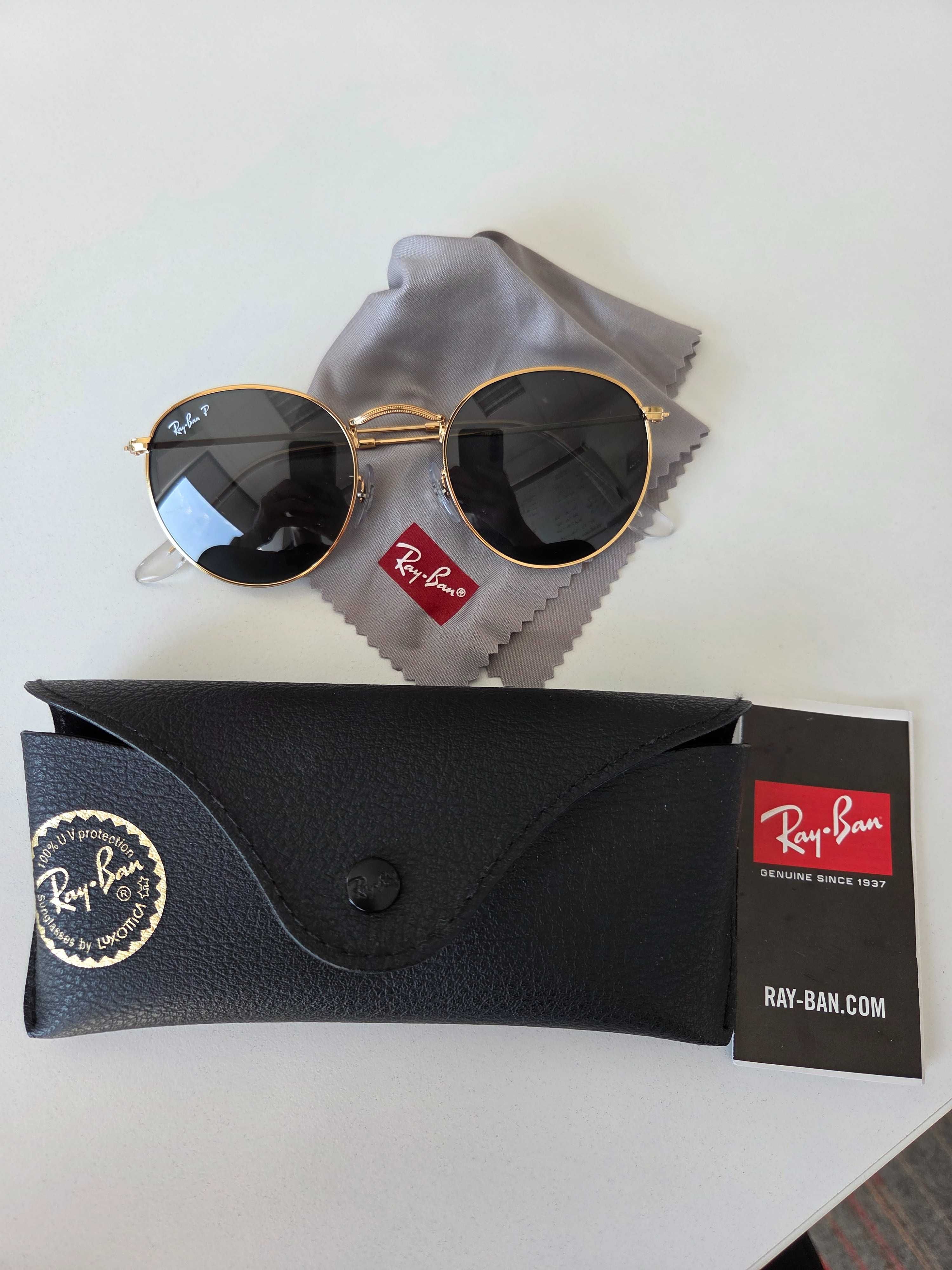 Ray Ban RB 3447 round metal 50x21 polaryzacja