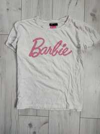 Koszulka Barbie T-Shirt oryginał napisy biała Sinsay L logo różowa