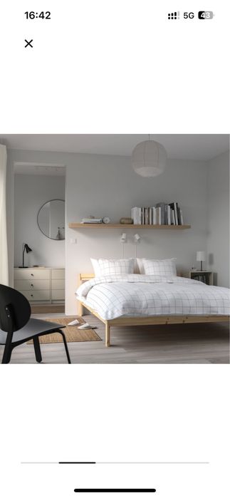Łóżko Neiden Ikea 140x200. Sosna bez dna łóżka