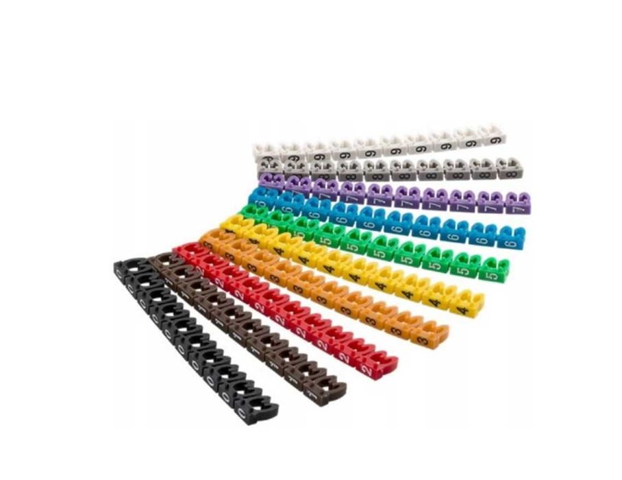 Oznacznik przewodów 3-4mm 0-9 klipsy kable