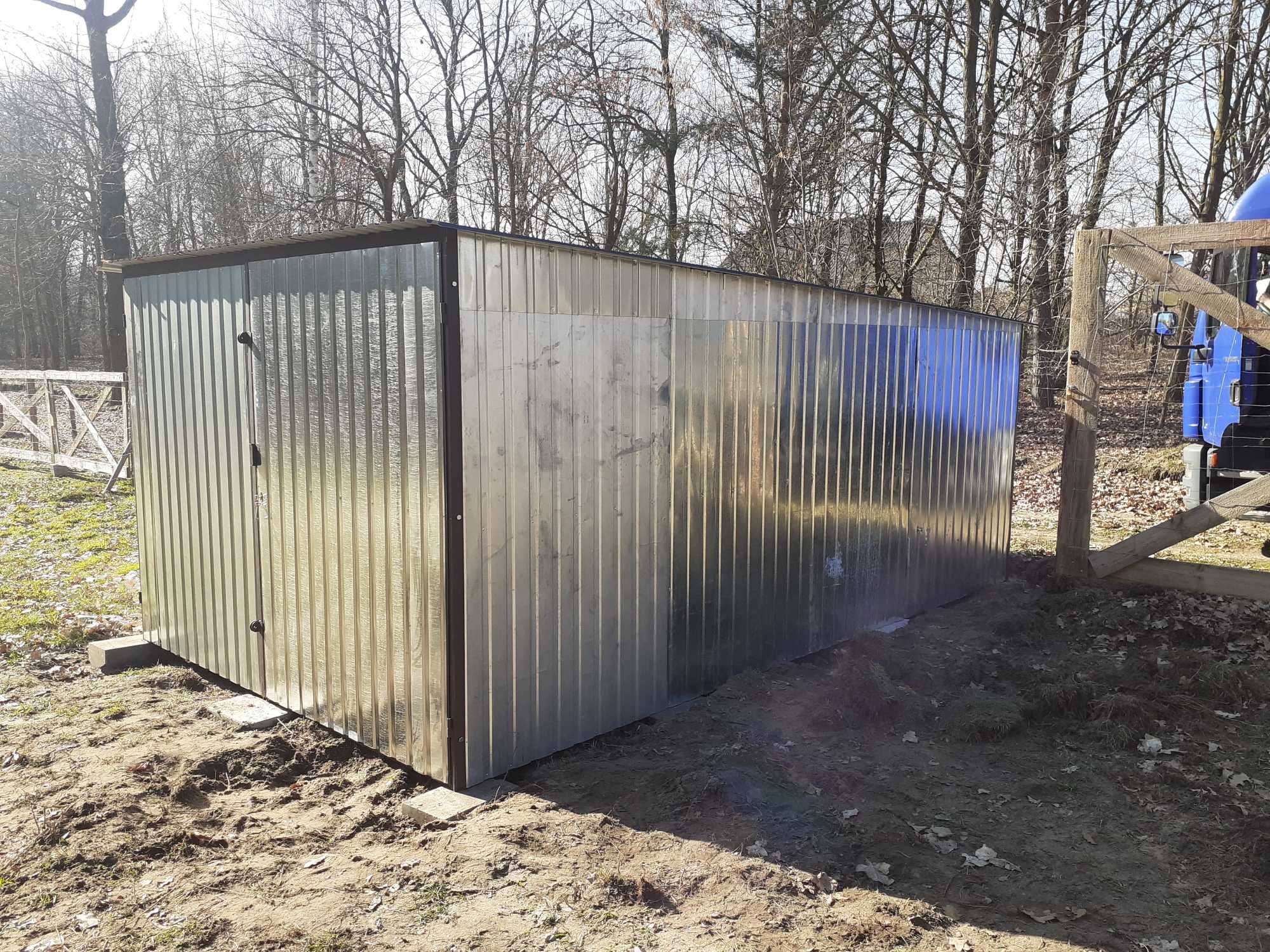 Garaż blaszany 3x5 / tani garaż blaszak na budowę / garaż II gatunek