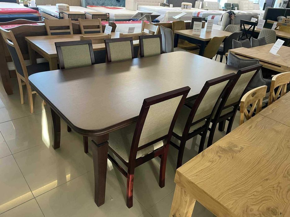 (95WN) Stół duży rozkładany + 6 krzeseł, okazja 1499 zł