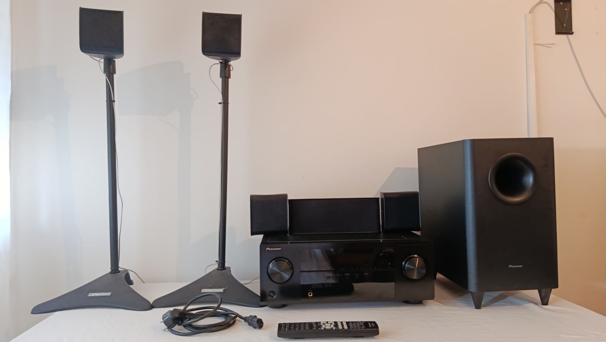Amplificador/AV Receiver Pioneer VSX-321 5.1 + colunas + subwoofer