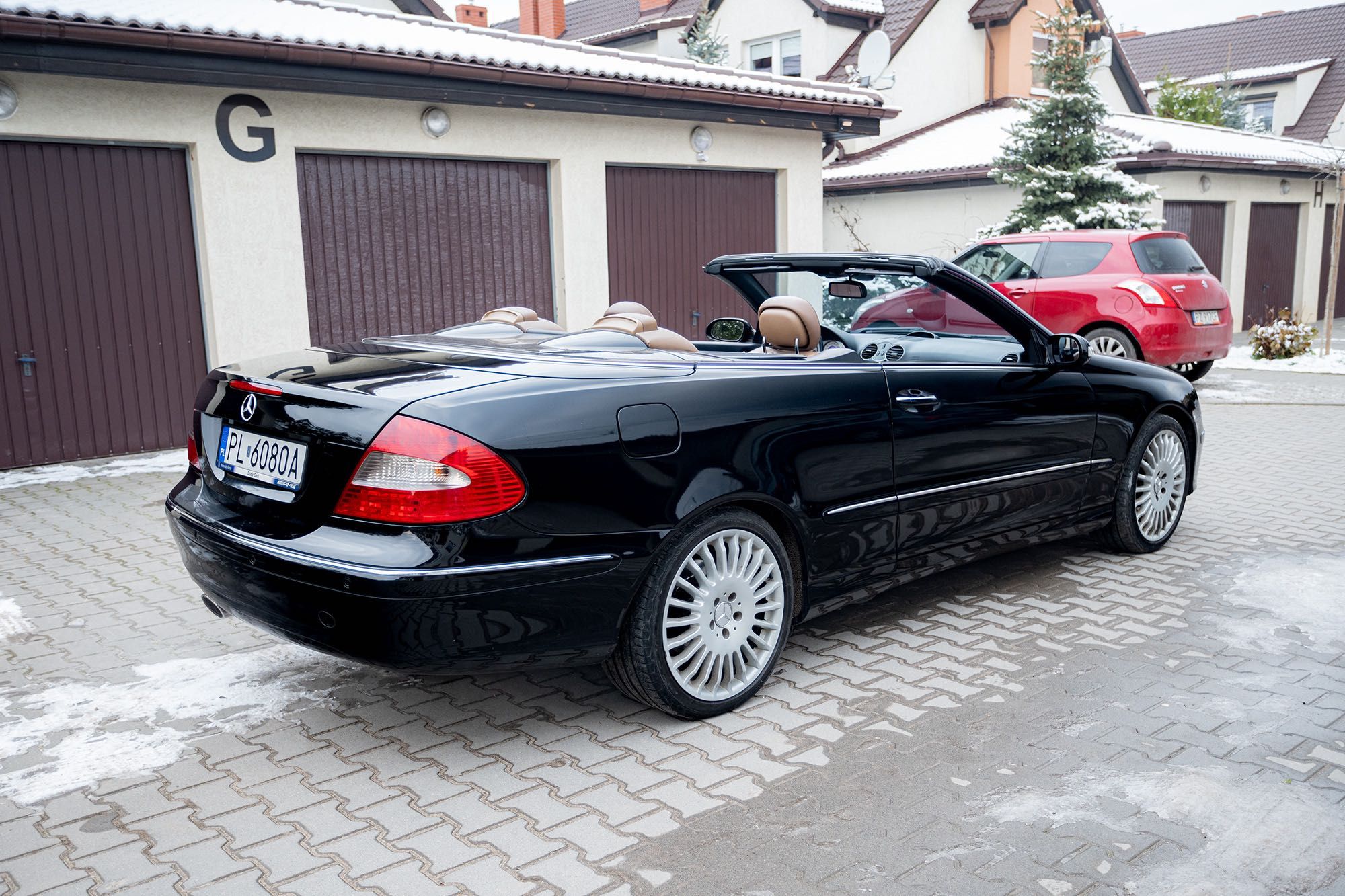 Mercedes-Benz CLK 200 K Cabrio Harman Comand brązowe skóry windshot