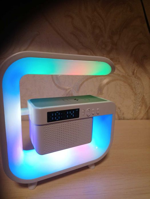 Універсальна бездротова лампа-колонка з будильником, RGB