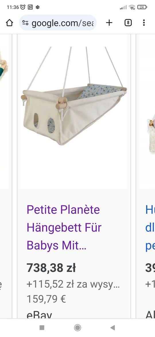 Hamak łóżeczko dla niemowląt